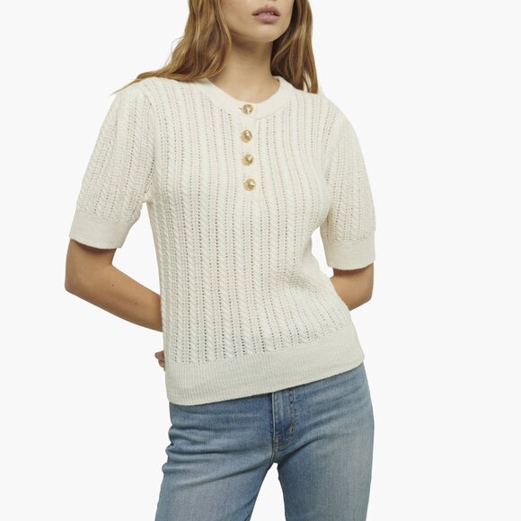 DEREK LAM 10 CROSBY Shea Alpaca Wool Blend Sweater, Ivory, Size L, NWT - Picture 1 of 11